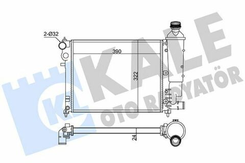 KALE CITROEN Радіатор охолодження Saxo, Peugeot 106 II 1.0/1.6 96-04