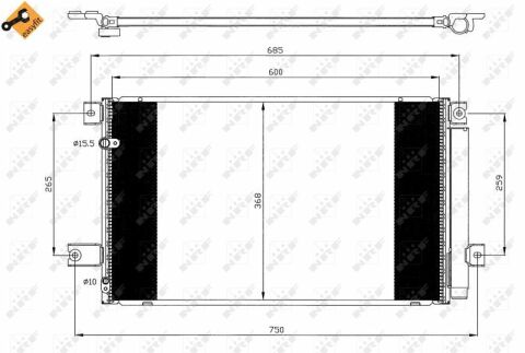 Радиатор кондиционера Toyota Avensis 2.0D/2.2D 05-08