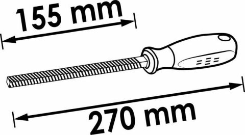 Напильник чотиригранний для супорта гальма b=9 mm, L1=155 mm, L=270 mm