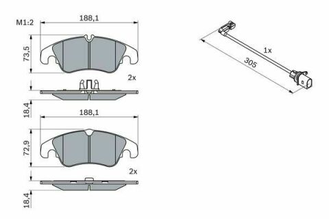 Колодки тормозные (передние) Audi A4 07-18/A5 07-(+датчик)