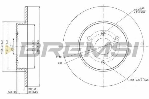 Гальмівний диск перед. Smart 0.6/0.7/1.0 i/0.8 cdi 98- (280x9)