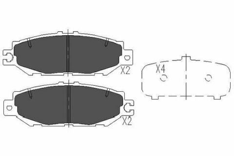 KAVO PARTS TOYOTA Гальмівні колодки задн. Lexus LS