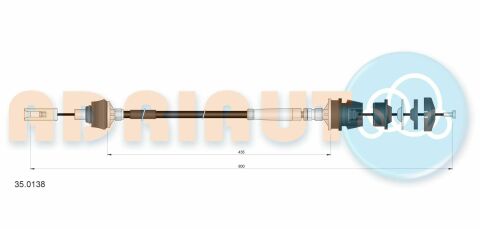 ADRIAUTO PEUGEOT Трос сцепления (ручн.рег.) 406