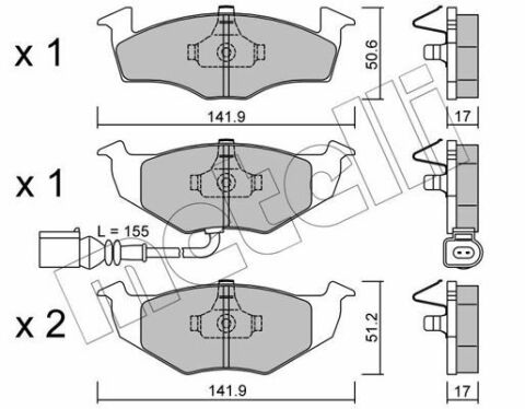 Колодки гальмівні (передні) Skoda Fabia 99-14/Roomster 07-15/VW Polo III 01-12 (+датчик)