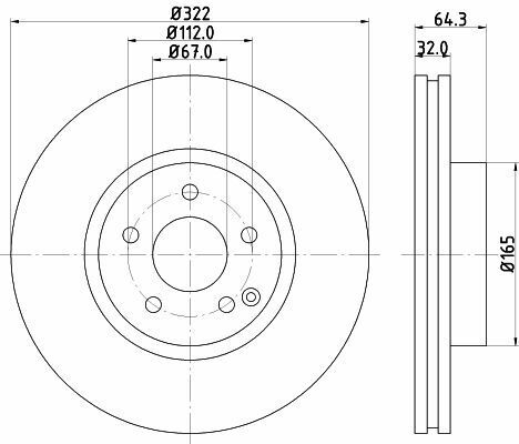 Диск гальмівний передн. W203/204, E212 DB HIGH CARBON