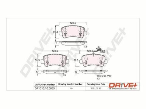 DP1010.10.0065 Drive+ - Гальмівні колодки до дисків