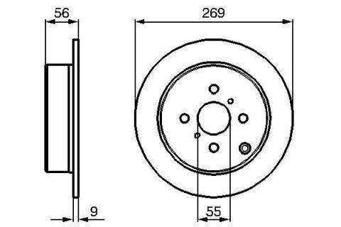 Диск тормозной (задний) Toyota Corolla/Prius/Yaris 99-08 (269x9)