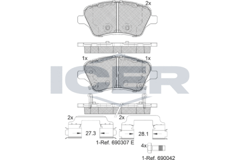 Колодки тормозные (передние) Ford Transit Courier/Tourneo Courier 14-/Fiesta VI 08-/B-Max 12-