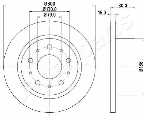 JAPANPARTS CITROEN Диск тормозн.задн.Jumper,Fiat Ducato,Peugeot Boxer 2.2/2.0HDI 06-