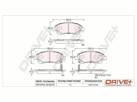 DP1010.10.0876 Drive+ - Гальмівні колодки до дисків