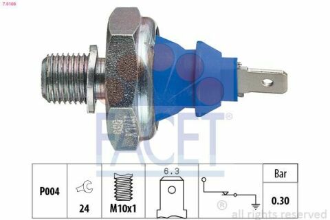 Датчик тиску оливи (0,3bar/1 конт./блакитний) VW T4/Golf II/III/LT I 1.2-2.5 TDI