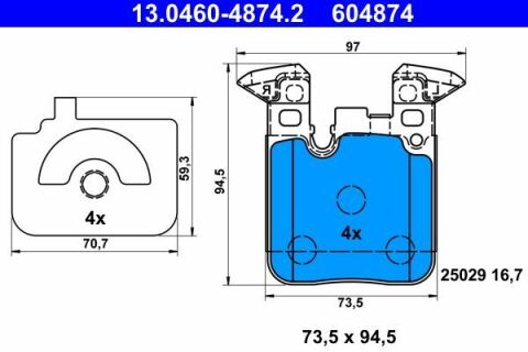 Колодки гальмівні (задні) BMW 1 (F20/F21)/3 (F30/F31/F34/F80)/4 (F32-F82) 11-21 B37/B47/N13/N47/N55