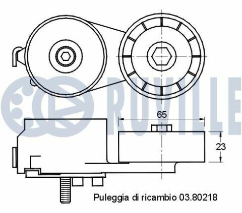 Натяжитель ремня поликлинового ka, ka+, opel combo 12-, lancia