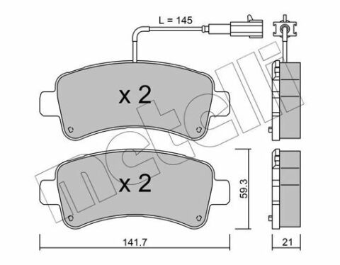 Тормозные колодки (задние) Citroen Jumper/Peugeot Boxeri 10- (с датчиком)