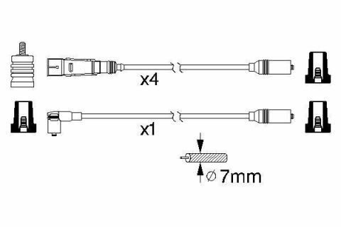 Проводи запалювання VW Golf III/Passat 1.6/1.8 81-97 (к-кт)