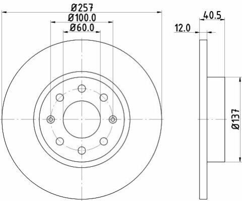 MINTEX гальмівний диск пров. Opel Corsa D 1.0