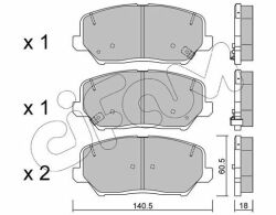 Гальмівні колодки передні Kia Ceed, Cerato 2013–, Carens 1,7 CRDi 2013–, Hyundai i30, Grandeur