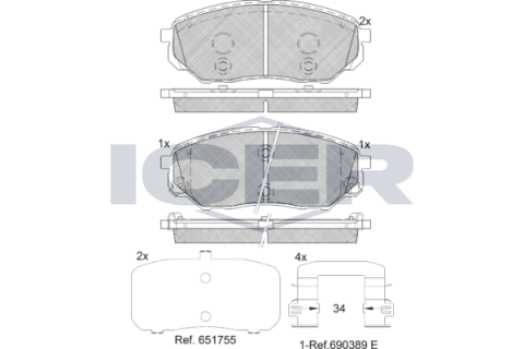 Колодки гальмівні (передні) Hyundai Santa Fe 18-/Kia Sorento 15-