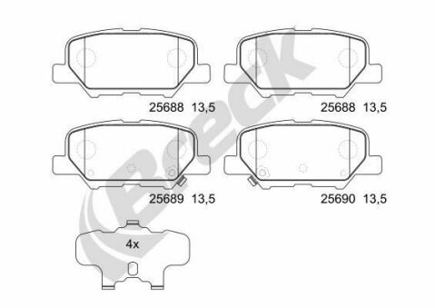Колодки гальмівні (задні) Mitsubishi Outlander III/Mazda 6 12- (Akebono) Колодки гальмівні (задні) Mitsubishi Outlander III/Mazda 6 12- (Akebono)