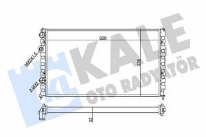 KALE VW Радиатор охлаждения Caddy II,Polo 1.6/1.9D