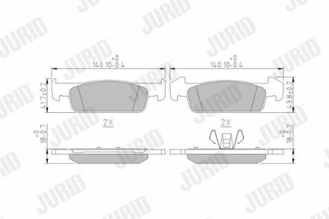 JURID RENAULT Гальмівні колодки передн. Sandero 1.2/1.6 12-,Logan 12-