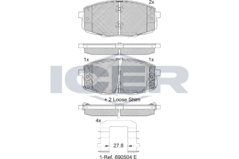 Колодки тормозные (передние) Kia Cerato II/Forte II 09-/Hyundai Elantra VI/Kona 16-