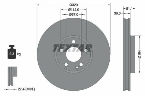 Диск тормозной (передний) MB A-class (W176)/B-class (W246/W242) 11-/Infiniti Q30 15-(320х30) PRO