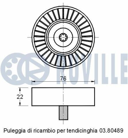 RUVILLE HYUNDAI Ролик клиноподібного ременя Terracan, KIA Carnival 2.9DI,II