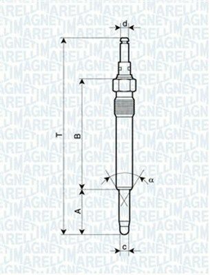 MAGNETI MARELLI Свічка розжарювання MERCEDES, OPEL, PEUGEOT, SEAT [062900003304]