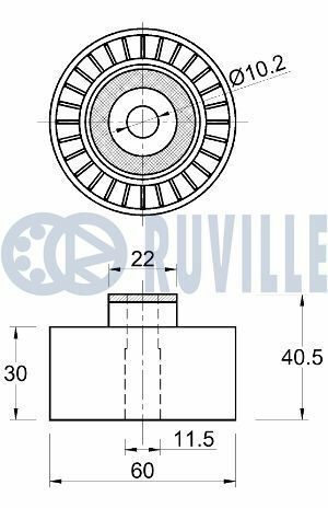 RUVILLE CITROEN Натяжной ролик C4, C5,Scudo, FORD Focus ||,Mondeo |V, PEUGEOT 307, 407, 607, 807