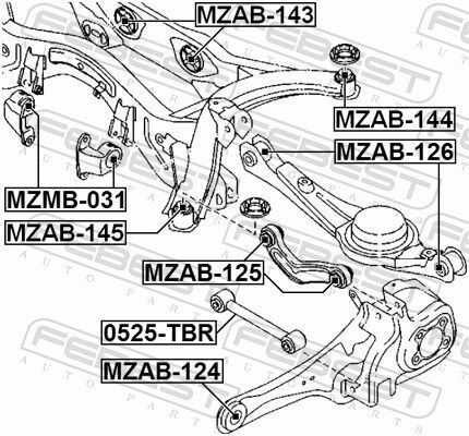 Сайлентблок важеля (зад./попереч.) Mazda CX-9 07-