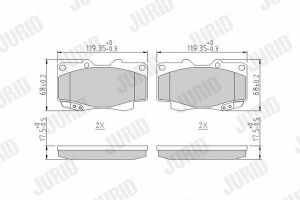 JURID TOYOTA Тормозные колодки передние Hilux 06-