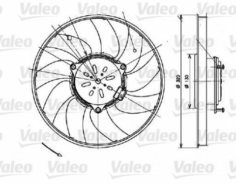 Вентилятор радіатора кондиціонера VW Crafter/MB Sprinter 906 06- (d=320mm) 12V