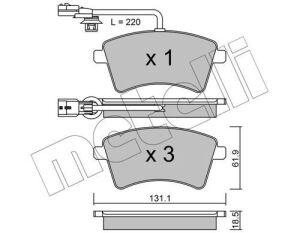 Колодки гальмівні (передні) Renault Kangoo 08-/Nissan NV 250 19- (+датчики)