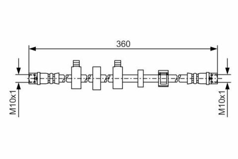 Шланг тормозной (передний) VW T4 1.9D-2.8 90-03 (L) (353mm)