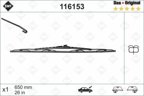 Щітка склоочисника (650mm) MB Vito (W638) 96-03