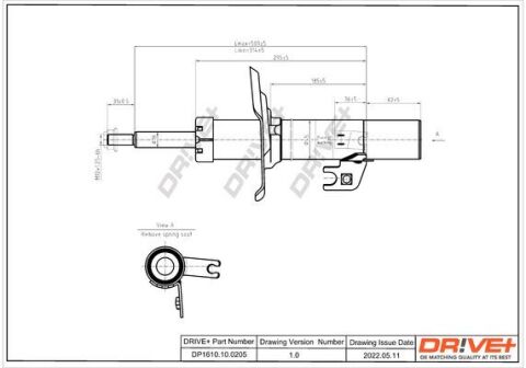 Амортизатор (передний) правый PEUGEOT 107/CITROEN C1 /TOYOTA AYGO (B10) 05-