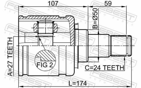 ШРКШ (ШРУС) внутрішній лівий 27x50x24 TOYOTA CAMRY 11-