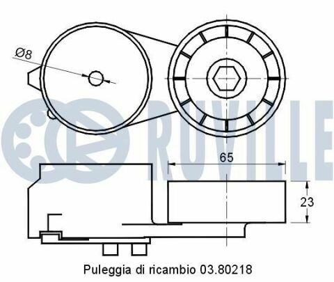 RUVILLE FIAT Ролик натягувача ременя FIAT Doblo 1,4 05-, PUNTO