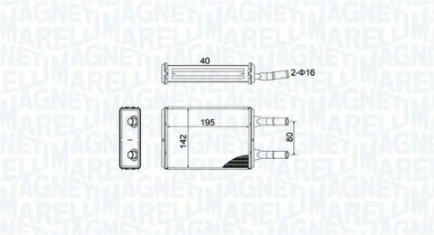 MAGNETI MARELLI FORD радіатор опалення Transit -00 задн.