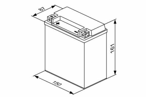 Акумуляторна батарея 12Ah/220A (150x87x161/+L) (AGM) (мото) замінено на 0986FA1240