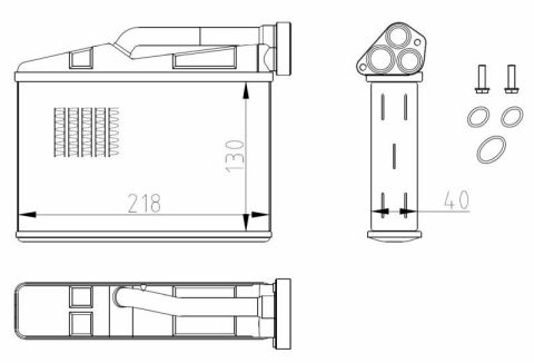 Радиатор печки BMW 5 (E39) 2.0-2.8i 97-03 (M52/M47/M51/M54/M57/M62)