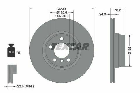 Диск тормозной (передний) BMW 3 (F30/F31) 11- (330x24) PRO+