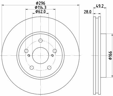 Гальмівний диск перед. Camry/Previa/Lexus ES 00-06 2.0-3.0