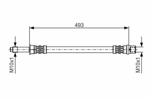 Шланг тормозной (передний) MB Sprinter 00-06 (493mm)