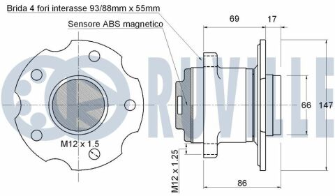 Ступица колеса задние с датчиком abs nissan qashqai ii renault kadjar 1.2-1.6d 11.13-