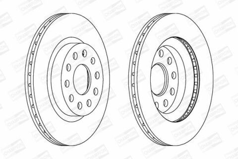 Диск гальмівний передній (вентил.) Audi A3 03-Golf V,Caddy III 04-VW