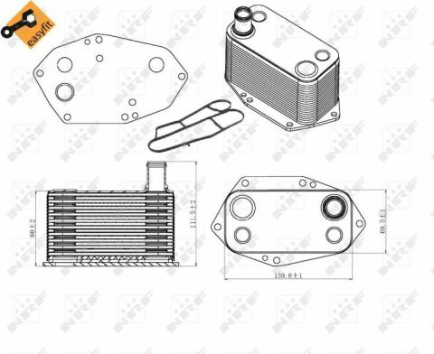 Радиатор масляный BMW 3 (E46)/5 (E39)/7 (E38) 3.0D 98-05 (теплообменник)