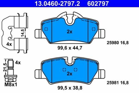 Колодки тормозные (задние) Mini Mini Cooper/One 13- B36/B37/B46/B47/B48