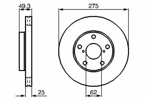 Диск тормозной (передний) Toyota Rav 4 1.8-2.0 00-05 (275x25)